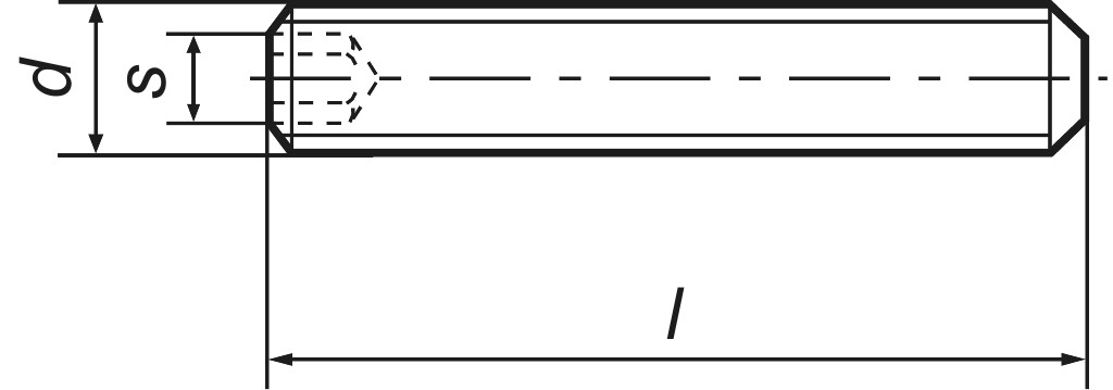 DIN 913  M   3 x  16  45H